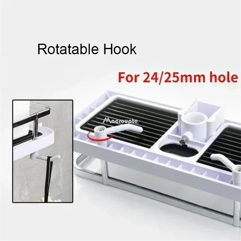 Bathroom Shower Storage Rack Organizer, No Drilling.